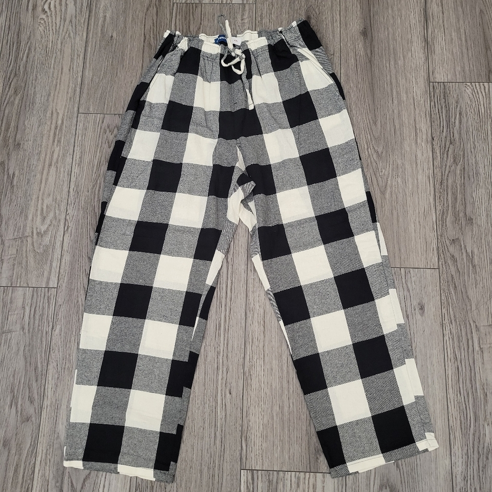 Old Navy Men's Black and White Plaid Joggers